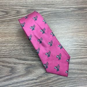 Bonjour Pink w/ Horn Check Skinny Tie